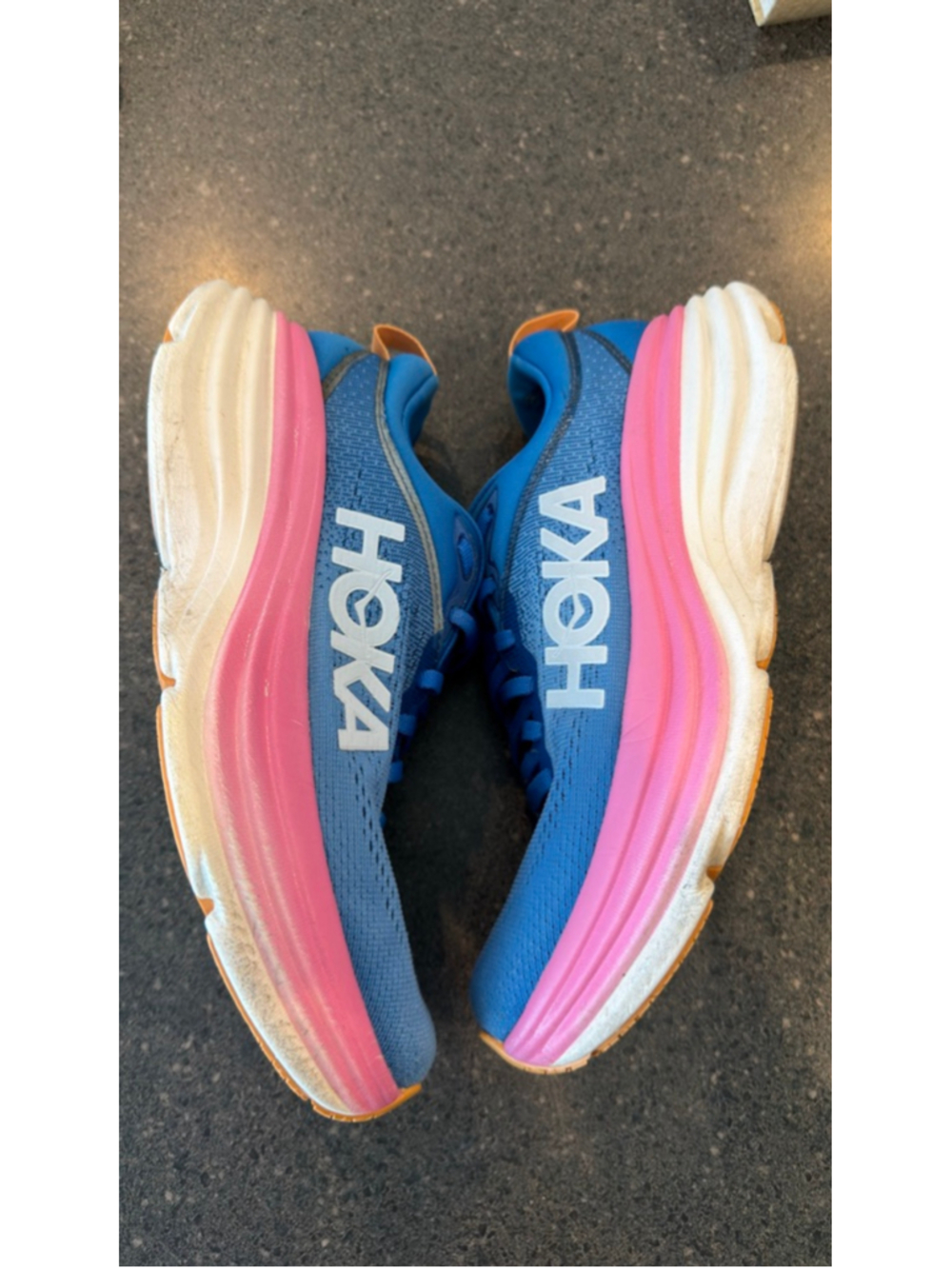 Hoka Bondi 8 Blue Pink Orange Women's Running Shoes Size 6.5 - Picture 9 of 14